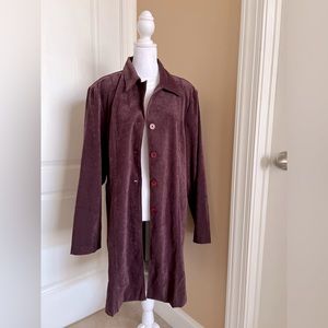 90’s SUSAN GRAVER WOMEN'S Maroon LONG SLEEVE DUSTER JACKET